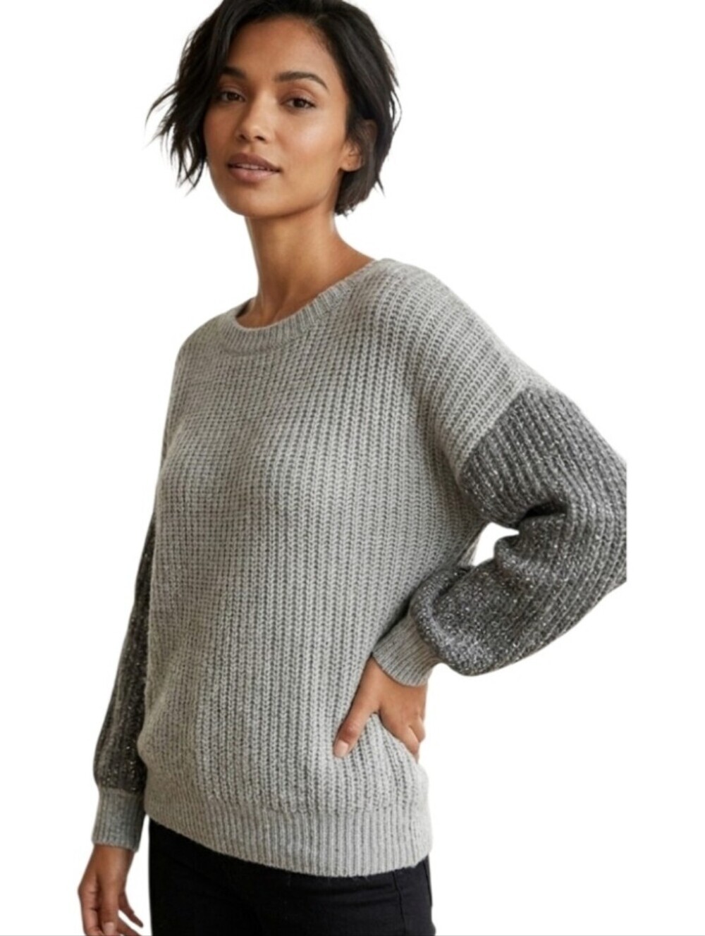 Berretti Cozy Chunky Knit Women’s Sweater - Gray Heather